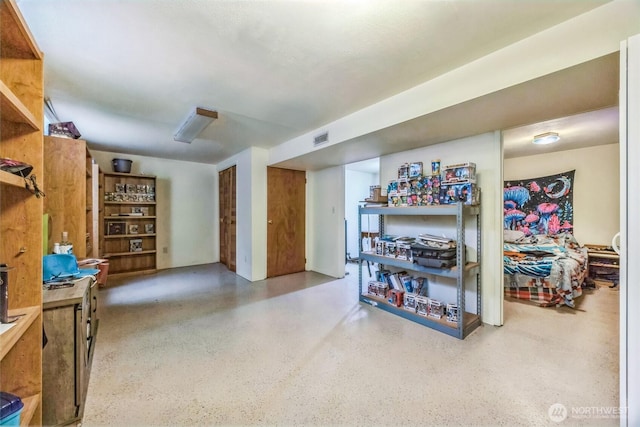 basement featuring visible vents