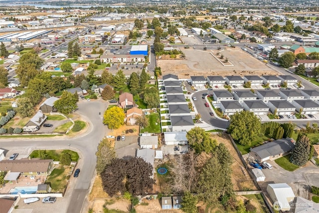 drone / aerial view with a residential view