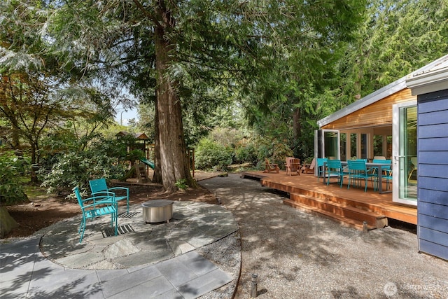 view of patio with a deck
