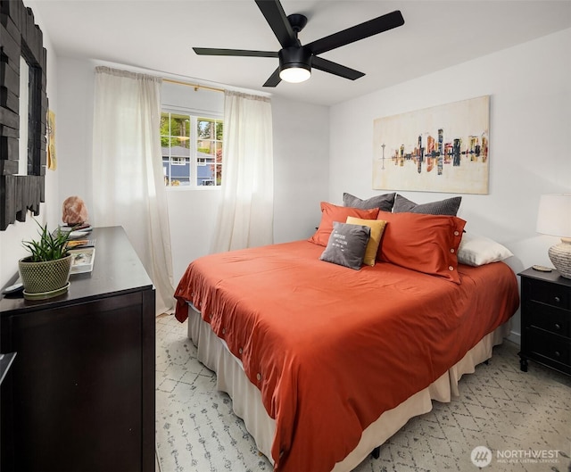 bedroom with ceiling fan