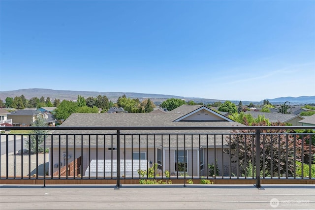 deck featuring a mountain view