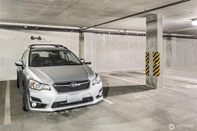 view of parking garage