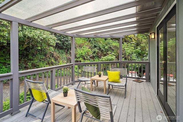 deck with a pergola