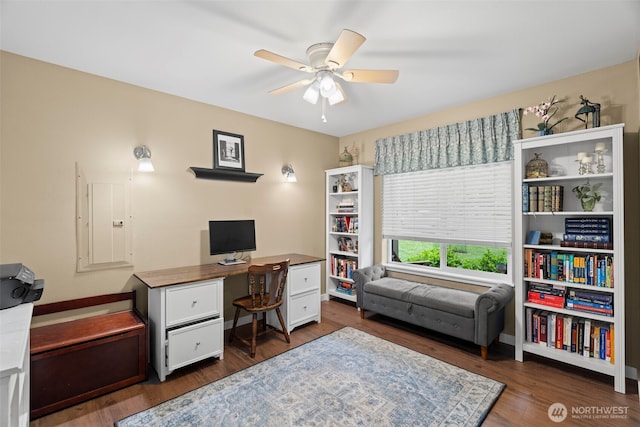 3688 E Indiana St, Port Orchard, WA 98366 - office featuring ceiling fan and wood finished floors