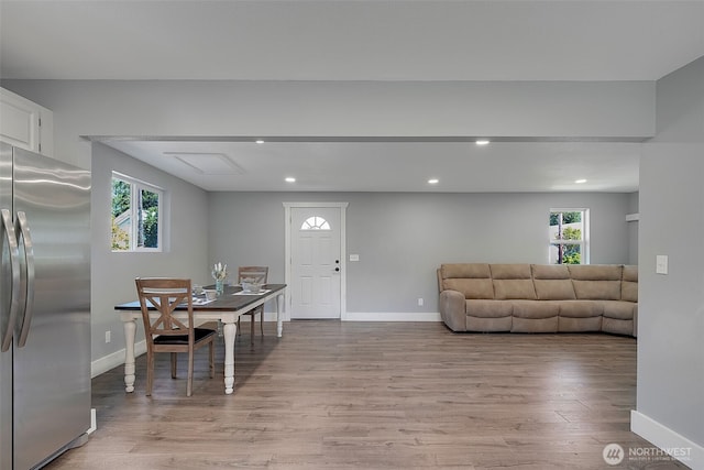 245 Stowell Rd, Salkum, WA 98570 - living area featuring recessed lighting, baseboards, and light wood-style flooring