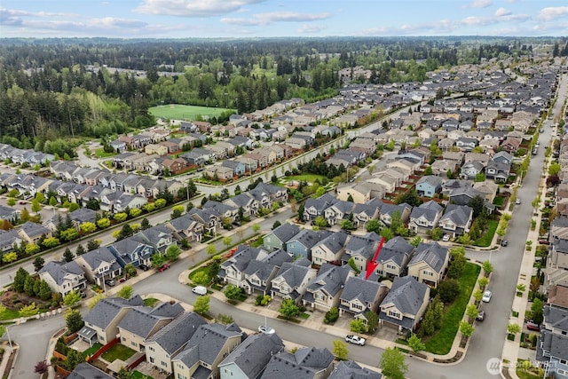 aerial view featuring a residential view