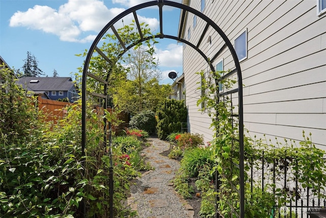 exterior space featuring fence