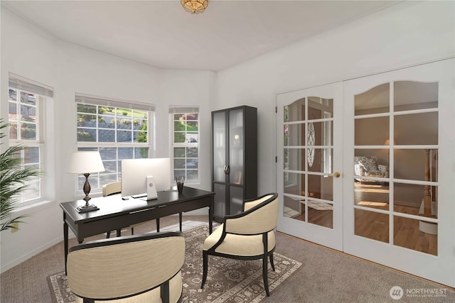 5801 51st Avenue Ct E, Tacoma, WA 98443 - carpeted home office featuring french doors
