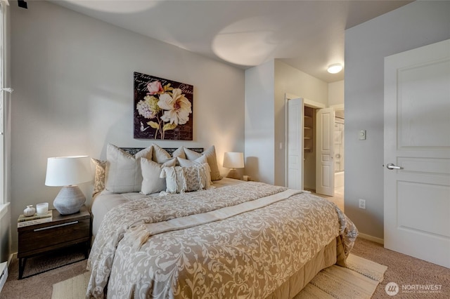109 2nd St S Unit 523, Kirkland, WA 98033 - bedroom featuring light colored carpet, baseboards, and ensuite bathroom