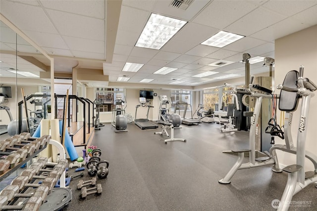 109 2nd St S Unit 523, Kirkland, WA 98033 - gym featuring visible vents and a paneled ceiling