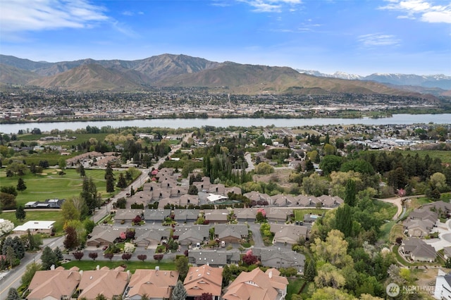 351 19th St NE Unit 10, East Wenatchee, WA 98802 - aerial view featuring a water and mountain view and a residential view