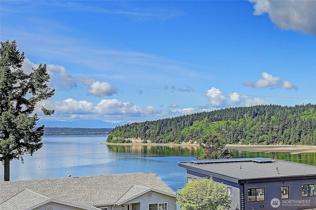 2279 Elger Park Rd, Camano Island, WA 98282 - water view with a heavily wooded area