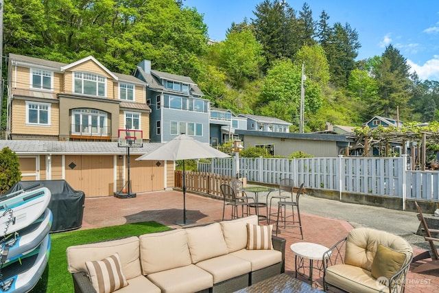 3122 SW 172nd St, Burien, WA 98166 - view of patio with an outdoor living space and fence