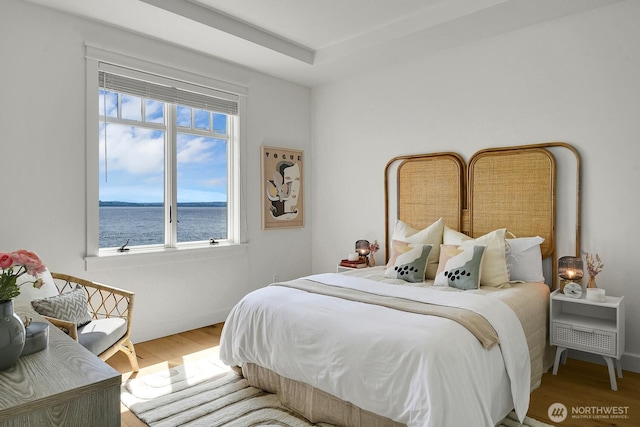 3122 SW 172nd St, Burien, WA 98166 - bedroom with a water view and wood finished floors