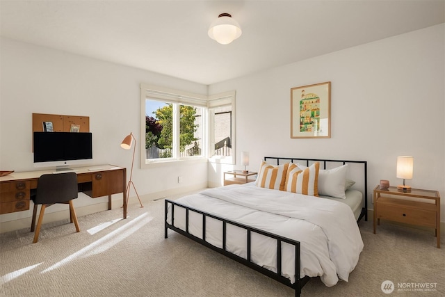 bedroom featuring baseboards and carpet flooring