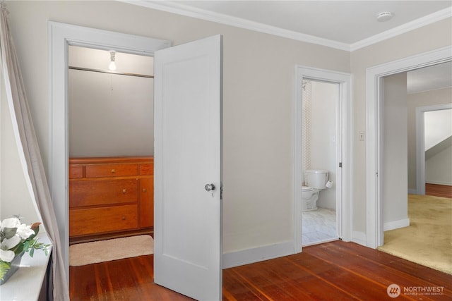 437 NW Pennsylvania Ave, Chehalis, WA 98532 - interior space with baseboards, ornamental molding, and wood finished floors