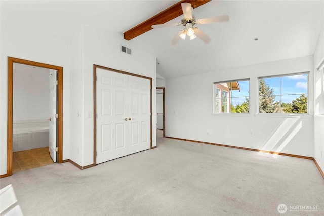 300 Range View Rd, Ellensburg, WA 98926 - unfurnished bedroom featuring light colored carpet, baseboards, a closet, connected bathroom, and a ceiling fan