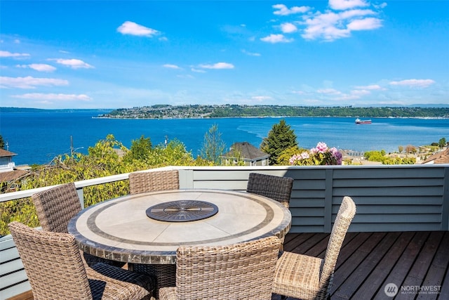 3012 N 30th St, Tacoma, WA 98407 - deck with outdoor dining area and a water view