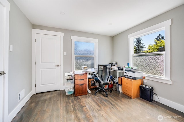 3012 N 30th St, Tacoma, WA 98407 - office space with visible vents, baseboards, and wood finished floors