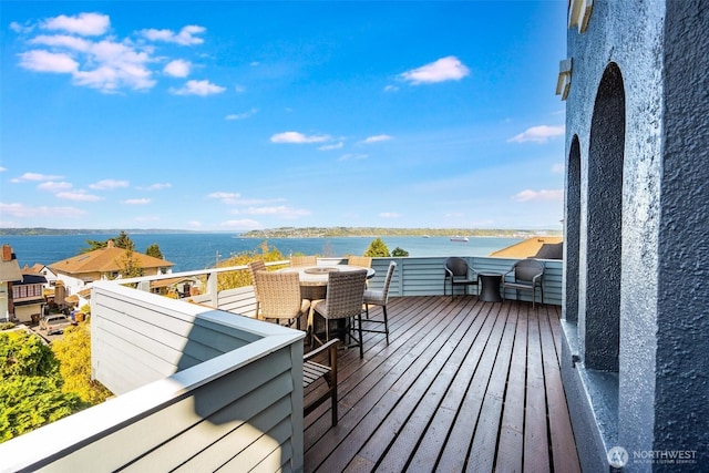 3012 N 30th St, Tacoma, WA 98407 - deck featuring a water view and outdoor dining space