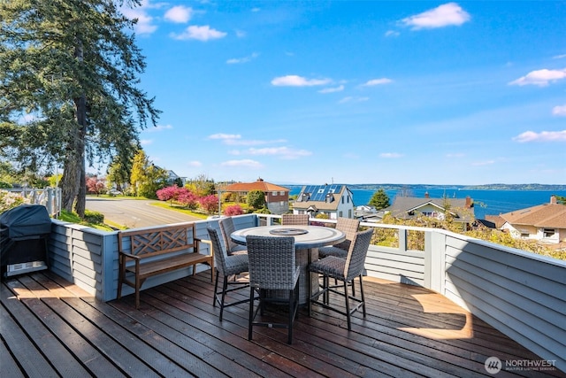 3012 N 30th St, Tacoma, WA 98407 - deck with a water view and outdoor dining area