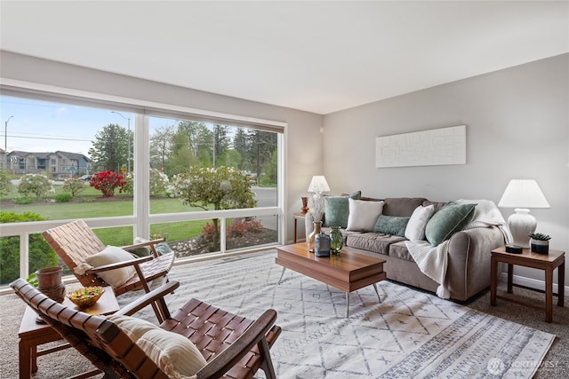 13203 436th Ave SE, North Bend, WA 98045 - living room featuring light colored carpet