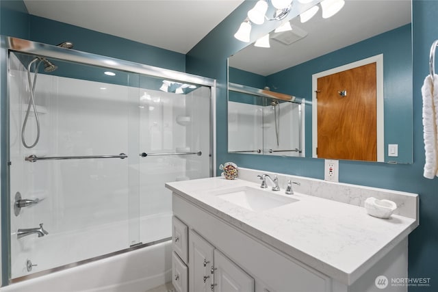 13203 436th Ave SE, North Bend, WA 98045 - bathroom with vanity and shower / bath combination with glass door