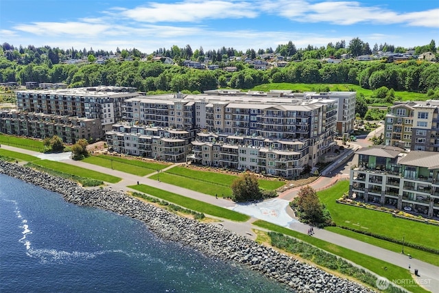 4961 Main St Unit 612, Tacoma, WA 98407 - aerial view of a large body of water, apartment complex, and a tree filled landscape
