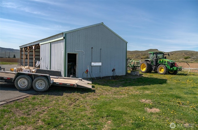 177 Salmon Creek Rd, Okanogan, WA 98840 - view of pole building featuring a lawn and a mountain view