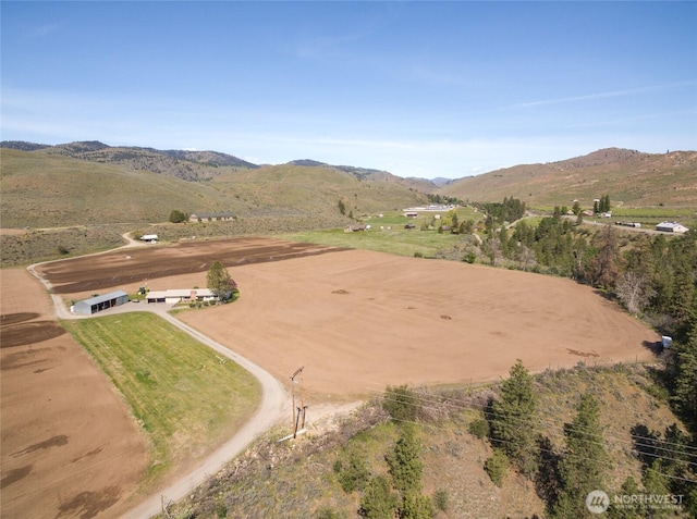 177 Salmon Creek Rd, Okanogan, WA 98840 - bird's eye view featuring a mountain view and a rural view