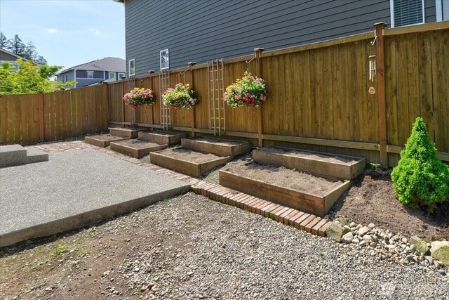 view of patio featuring a fenced backyard