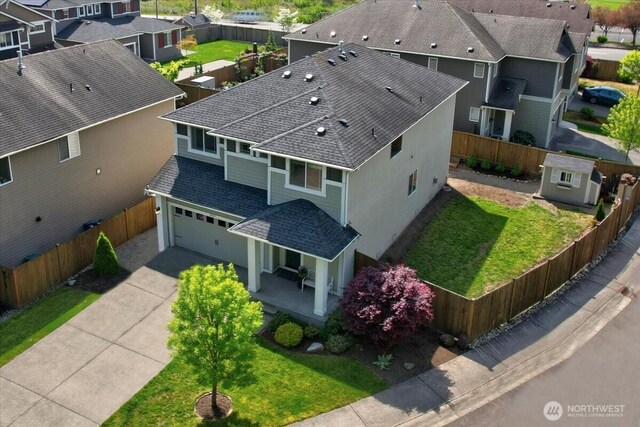bird's eye view featuring a residential view