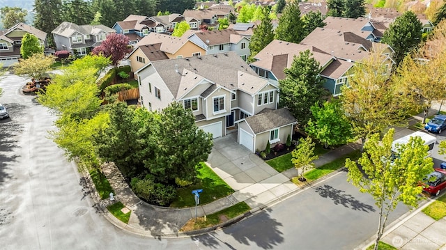 aerial view with a residential view