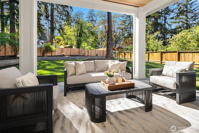 sunroom with outdoor lounge area and plenty of natural light