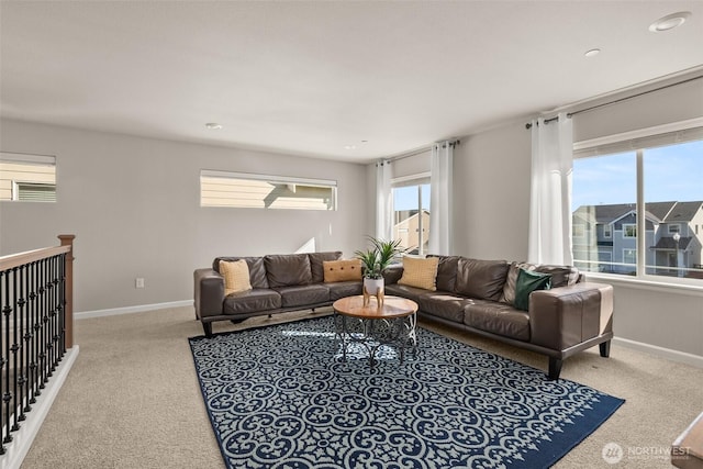 12011 SE 299th Pl, Auburn, WA 98092 - living room with recessed lighting, baseboards, and carpet