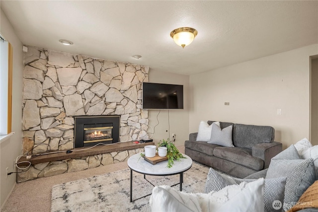 1319 Madrona Way NW, Gig Harbor, WA 98332 - carpeted living room with a fireplace