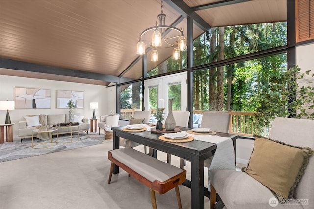 18265 47th Pl NE, Lake Forest Park, WA 98155 - sunroom with french doors and a chandelier