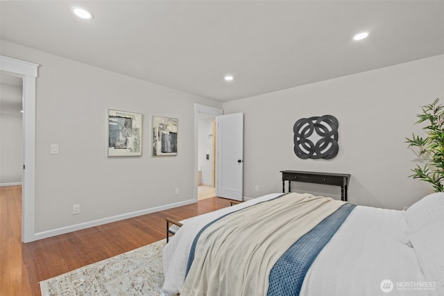 18265 47th Pl NE, Lake Forest Park, WA 98155 - bedroom featuring wood finished floors and recessed lighting