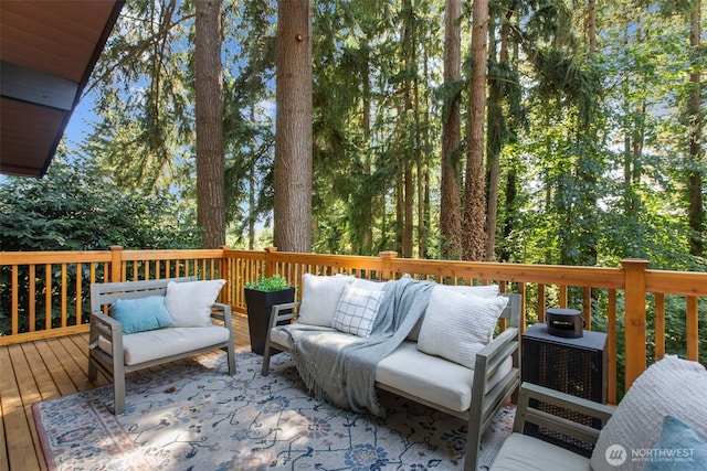18265 47th Pl NE, Lake Forest Park, WA 98155 - wooden terrace featuring outdoor lounge area