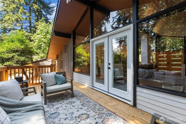 18265 47th Pl NE, Lake Forest Park, WA 98155 - sunroom / solarium with french doors and lofted ceiling