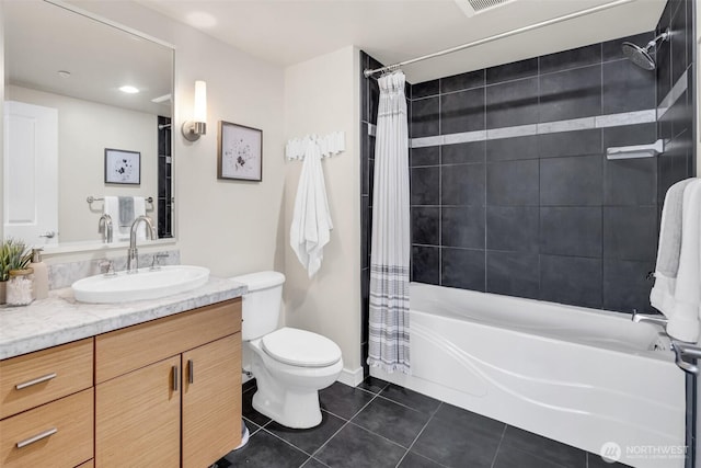 819 Virginia St Unit 3006, Seattle, WA 98101 - full bathroom with vanity, tile patterned flooring, toilet, and shower / tub combo