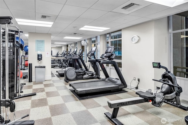 819 Virginia St Unit 3006, Seattle, WA 98101 - workout area featuring visible vents, baseboards, and tile patterned floors