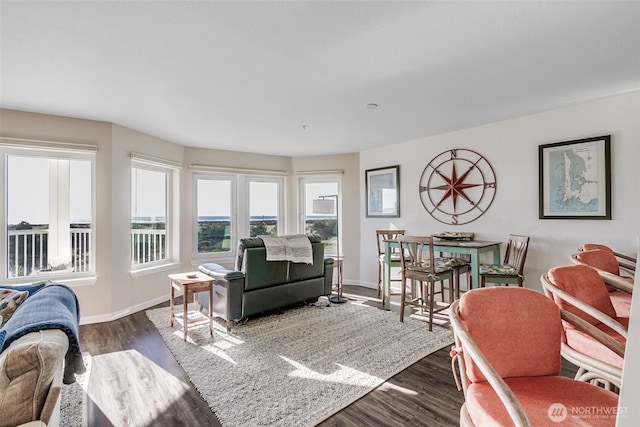 501 Shoreview Dr S Unit 204, Long Beach, WA 98631 - living area featuring baseboards and dark wood-style floors