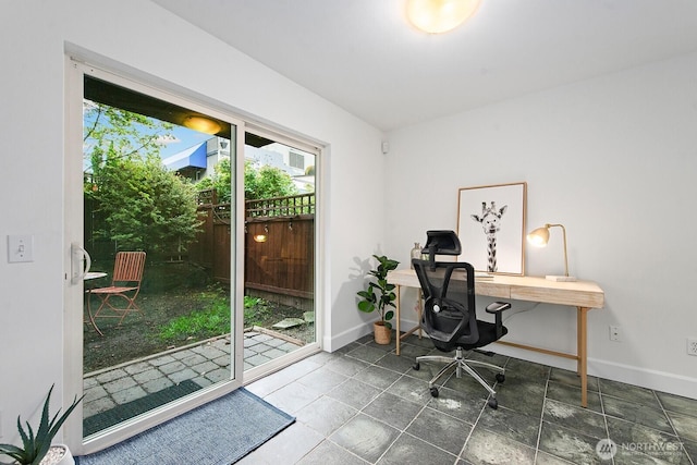 office with baseboards