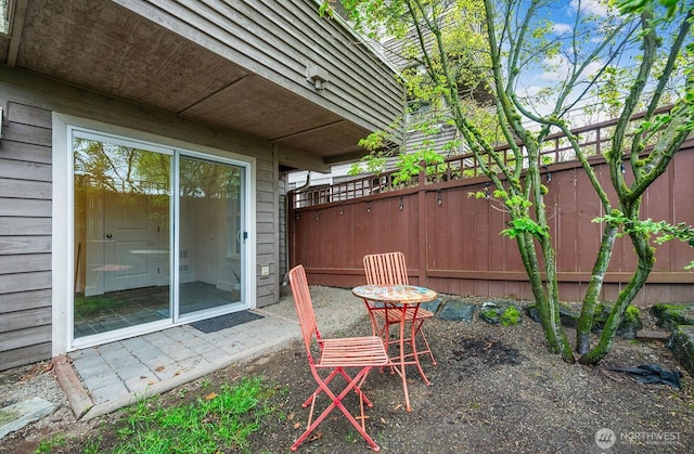 view of yard with a patio area and fence