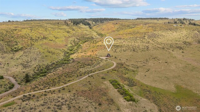 aerial view featuring a rural view