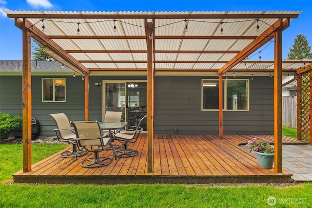 6028 140th St SE, Everett, WA 98208 - deck with outdoor dining space and a pergola