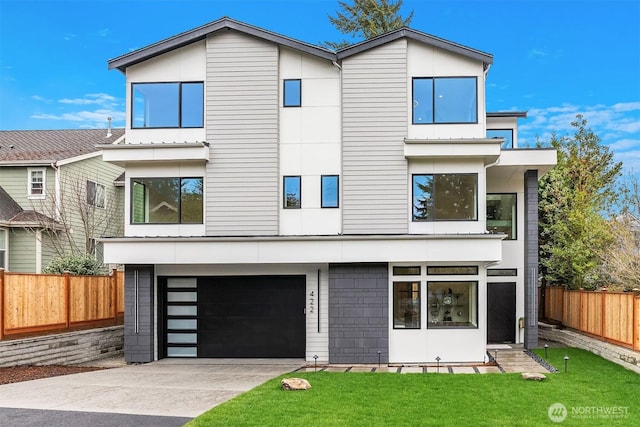 422 98th Ave NE, Bellevue, WA 98004 - exterior space featuring concrete driveway, a yard, fence, and an attached garage