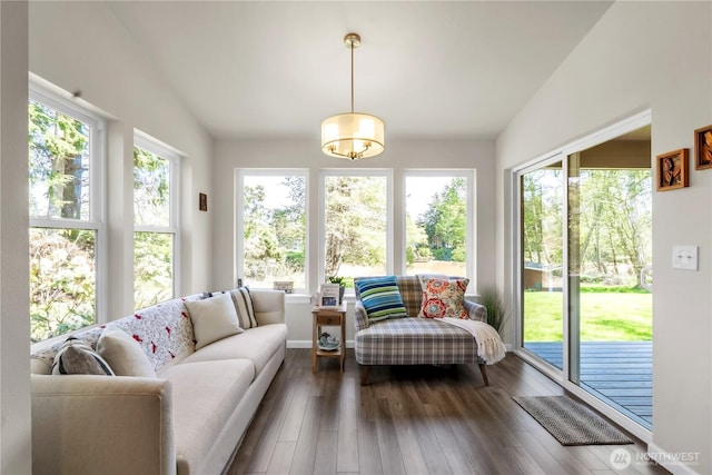 464 Dolphin Ave NE, Ocean Shores, WA 98569 - sunroom with wood finished floors and lofted ceiling