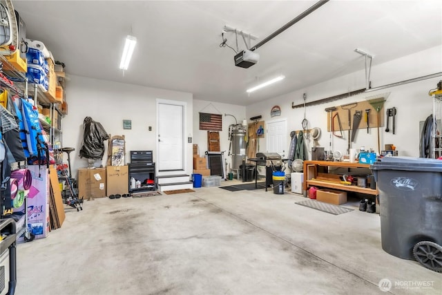 464 Dolphin Ave NE, Ocean Shores, WA 98569 - garage with a garage door opener and strapped water heater